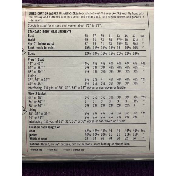 Simplicity Sewing pattern 8867 womens Coat trench jacket sz 12 1/2 14 1/2 - Picture 5 of 6